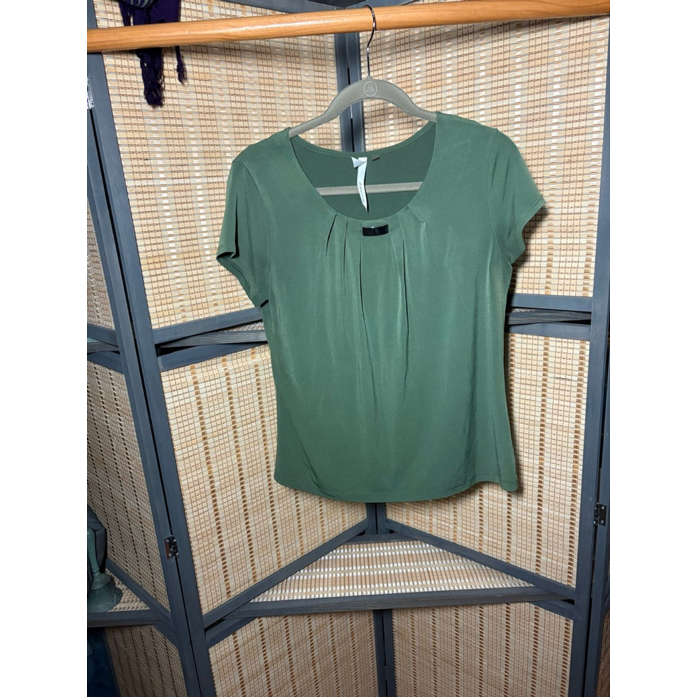 Women's NY Collection Green Short Sleeve Top M